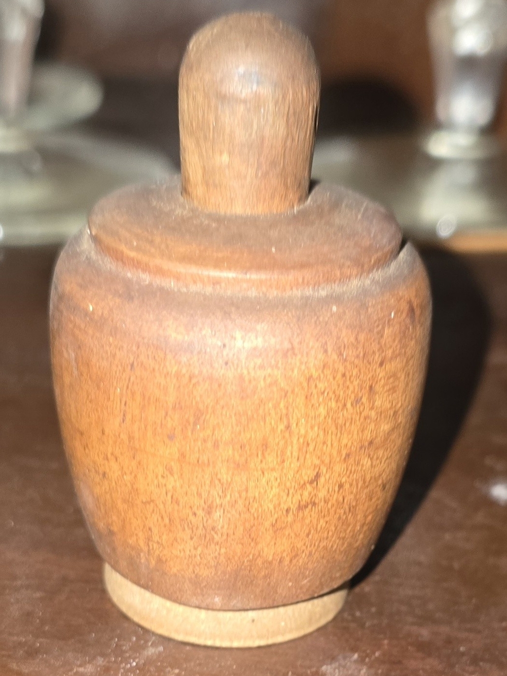 Vintage Wooden Butter Mold Press with Flower Design Primitive Farmhouse